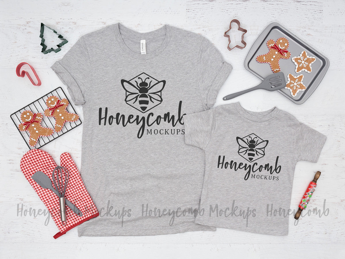 Bella Canvas 3001T and 3001 | Athletic Heather | Christmas | Mommy and Me | Cookie Crew | SKU1517