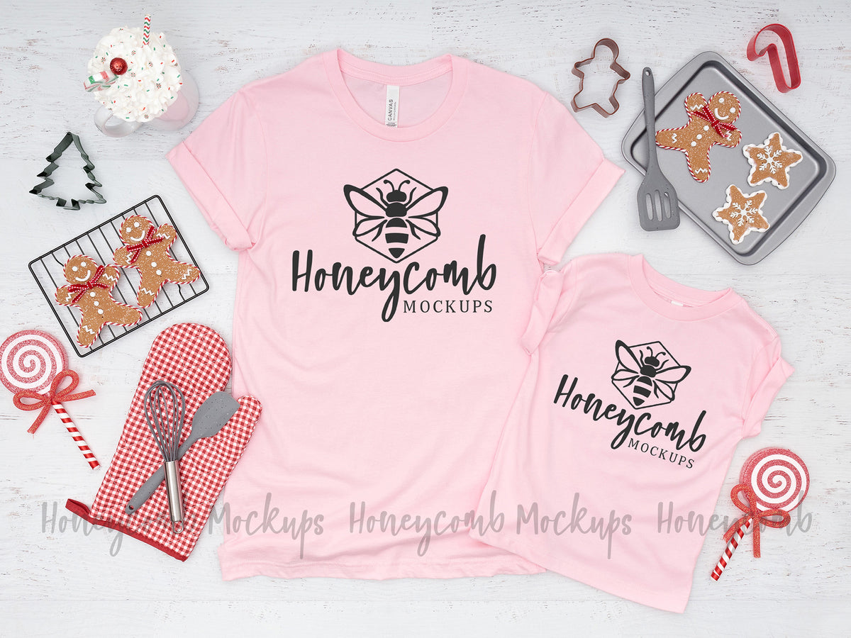 Bella Canvas 3001T and 3001 | Pink | Christmas | Mommy and Me |  Cookie Crew | SKU1519