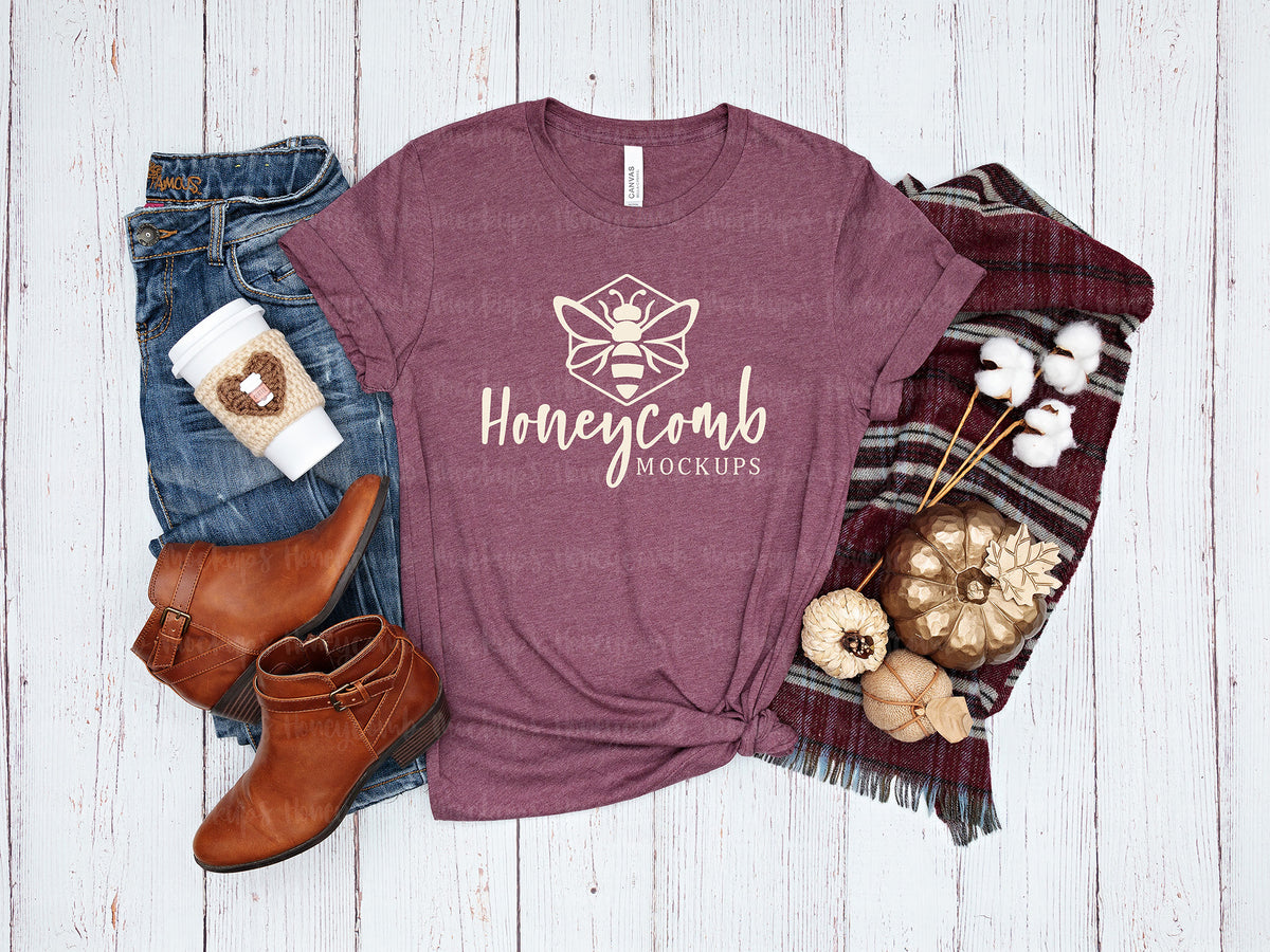 Bella Canvas 3001 T-Shirt | Heather Maroon | Fall | SKU1221