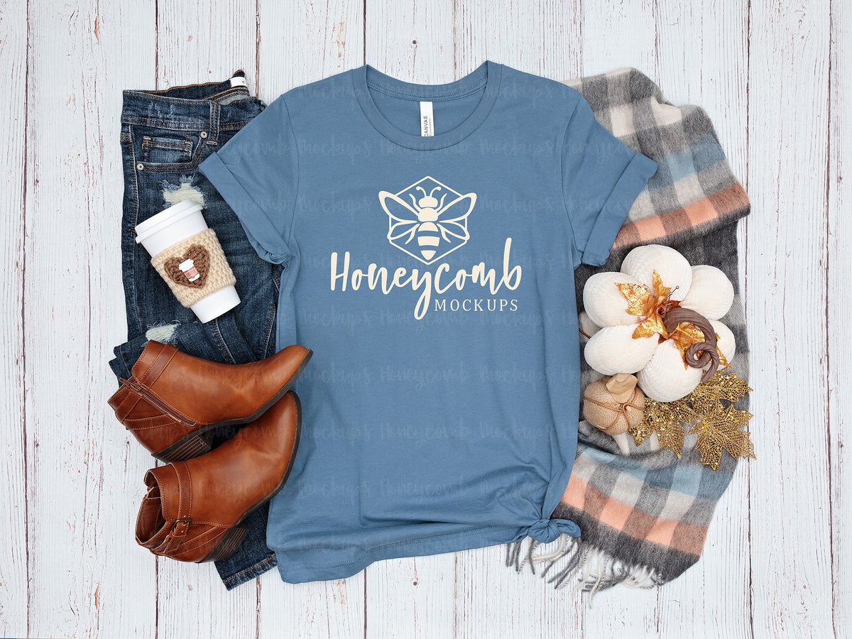 Bella Canvas 3001 T-Shirt | Steel Blue| Fall | SKU1227