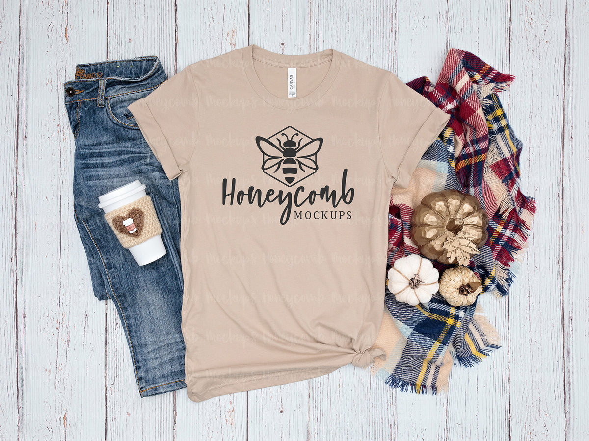 Bella Canvas 3001 T-Shirt | Tan | Fall | SKU1228