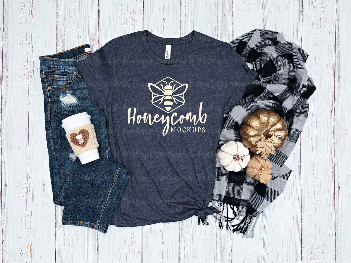 Bella Canvas 3001 T-Shirt | Heather Midnight Navy | Fall | SKU1222