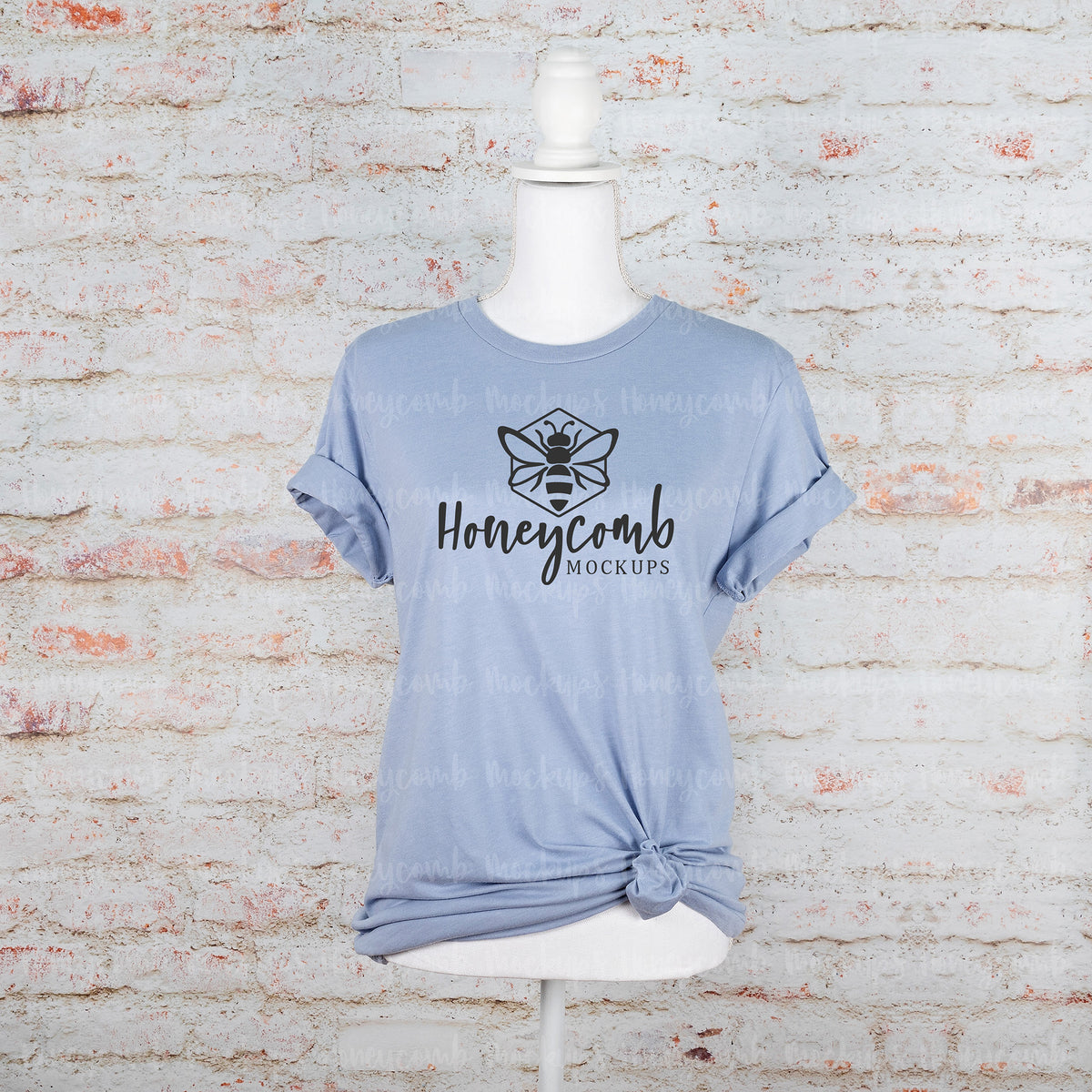 Bella Canvas 3001 T-Shirt | Heather Blue | Mannequin | SKU1355