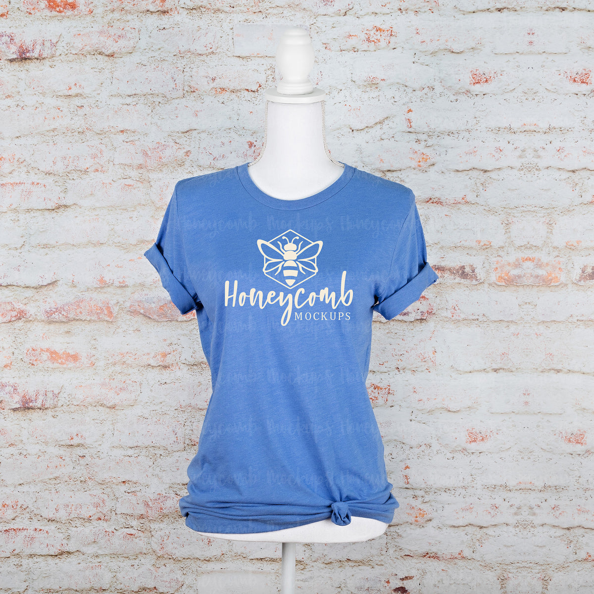 Bella Canvas 3001 T-Shirt | Heather Columbia Blue | Mannequin | SKU1357