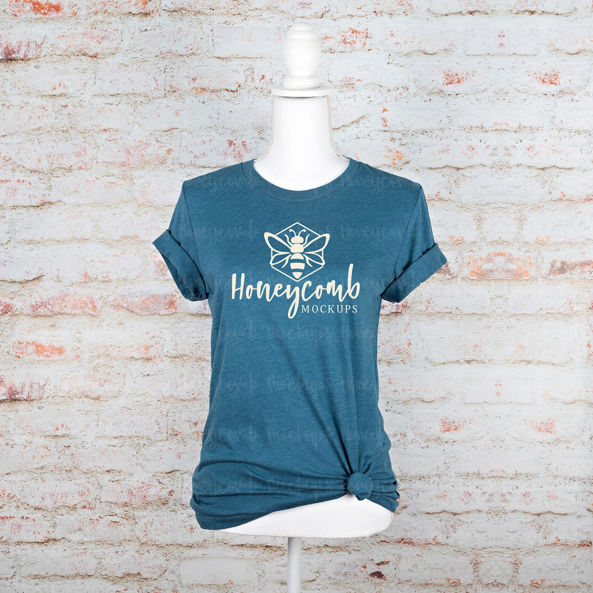 Bella Canvas 3001 T-Shirt | Heather Deep Teal | Mannequin | SKU1359