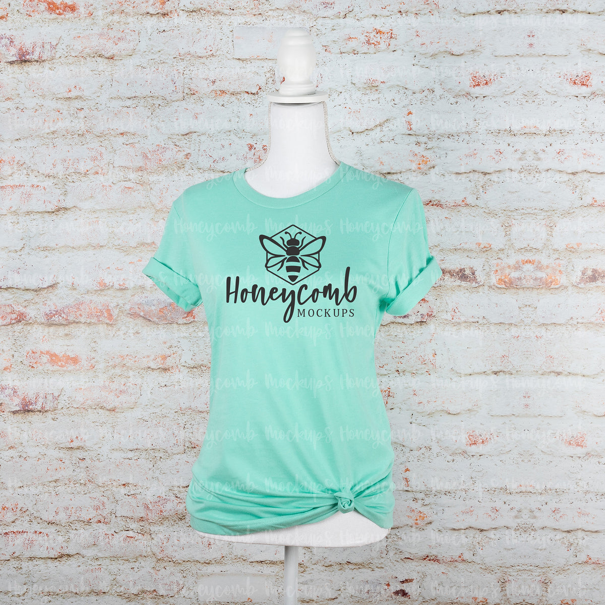 Bella Canvas 3001 T-Shirt | Heather Mint | Mannequin | SKU1365