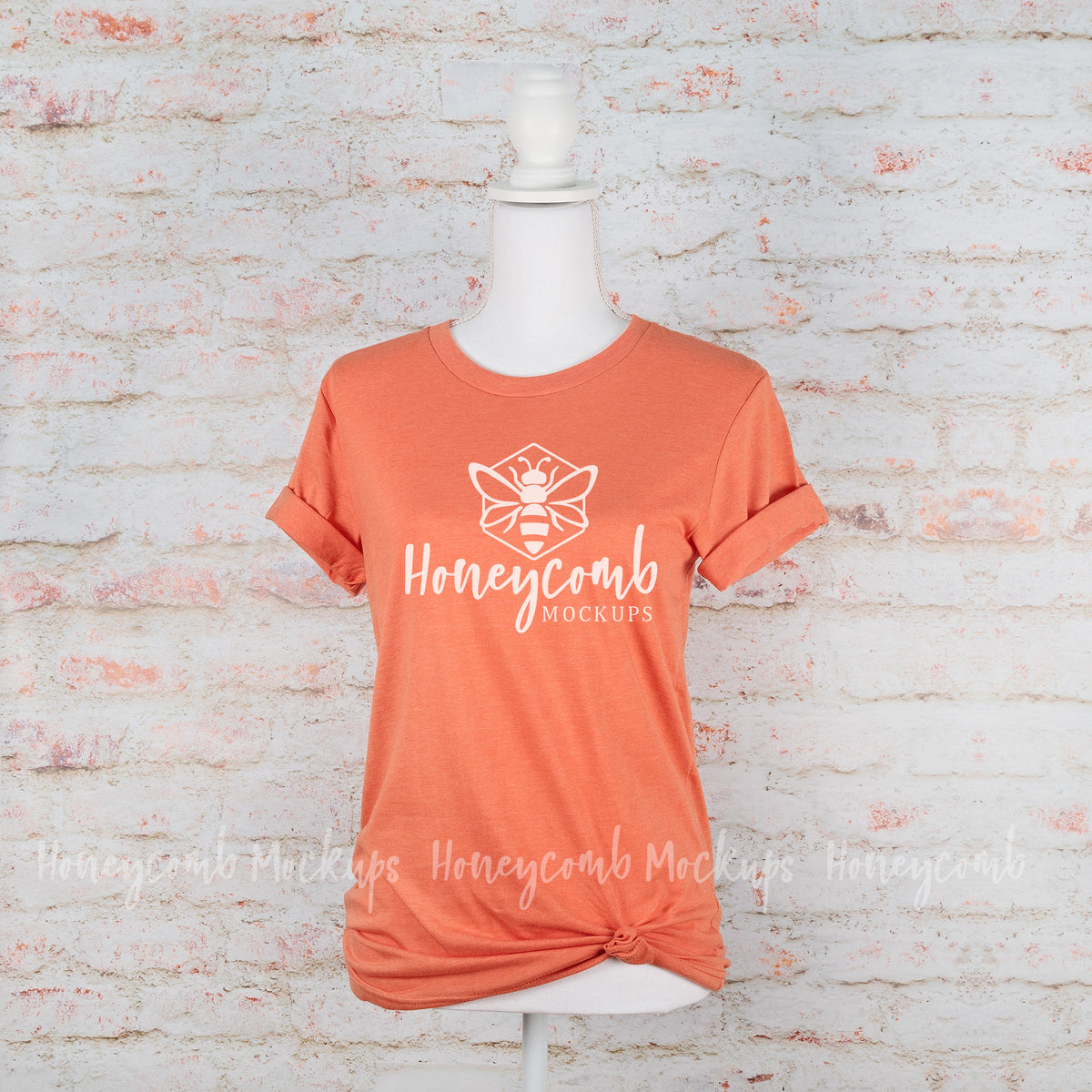 Bella Canvas 3001 T-Shirt | Heather Orange | Mannequin | SKU1366