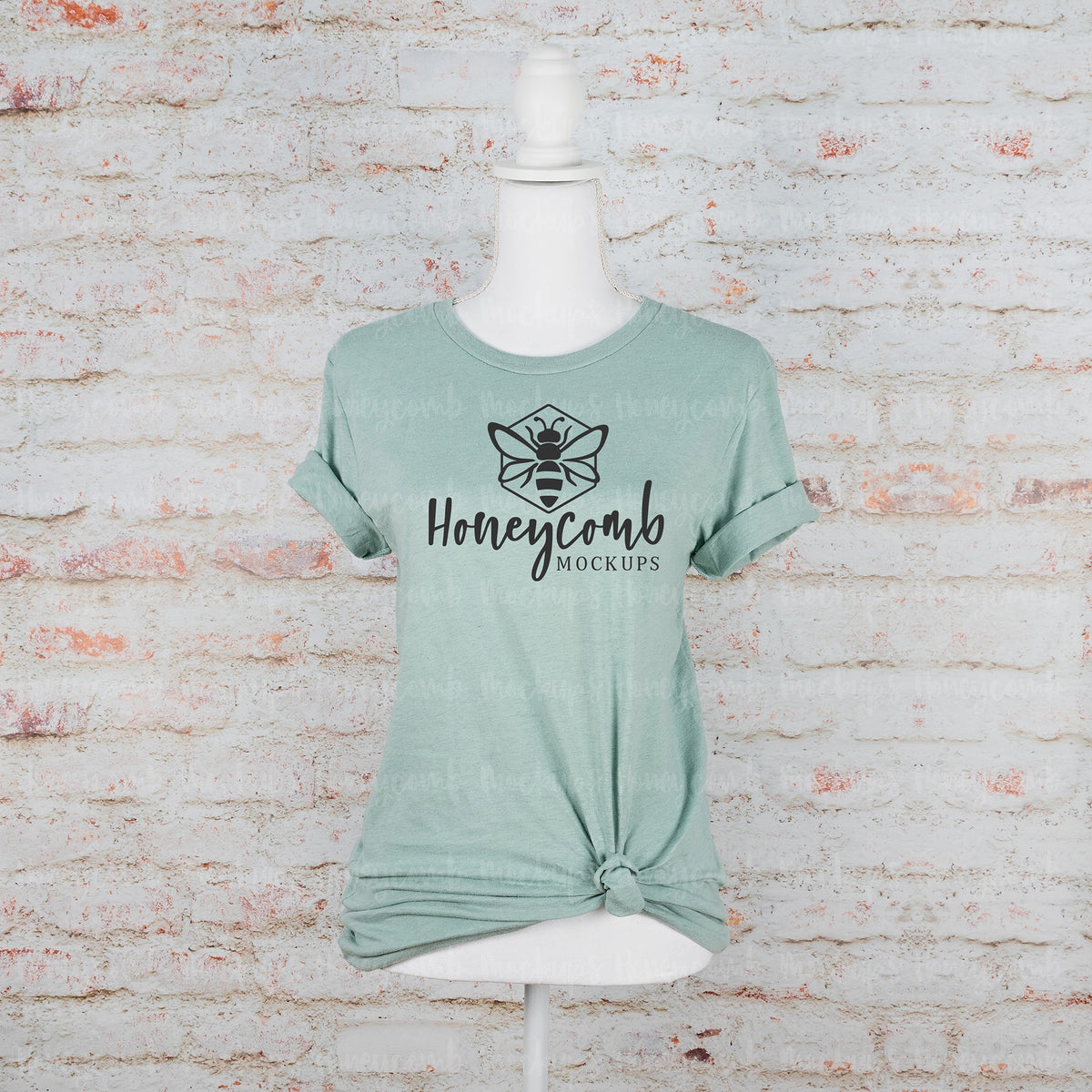 Bella Canvas 3001 T-Shirt | Heather Prism Dusty Blue | Mannequin | SKU1368