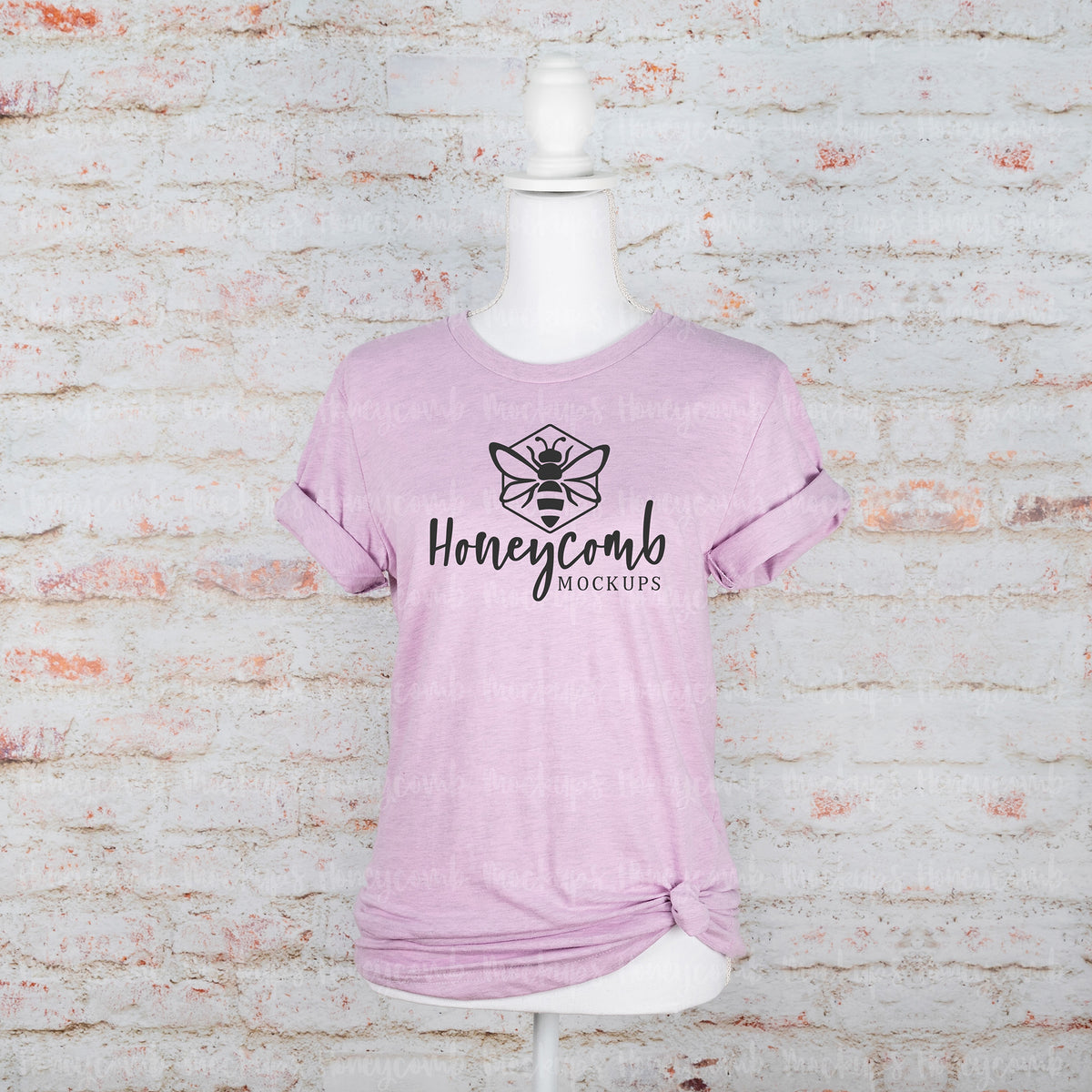 Bella Canvas 3001 T-Shirt | Heather Prism Lilac | Mannequin | SKU1370