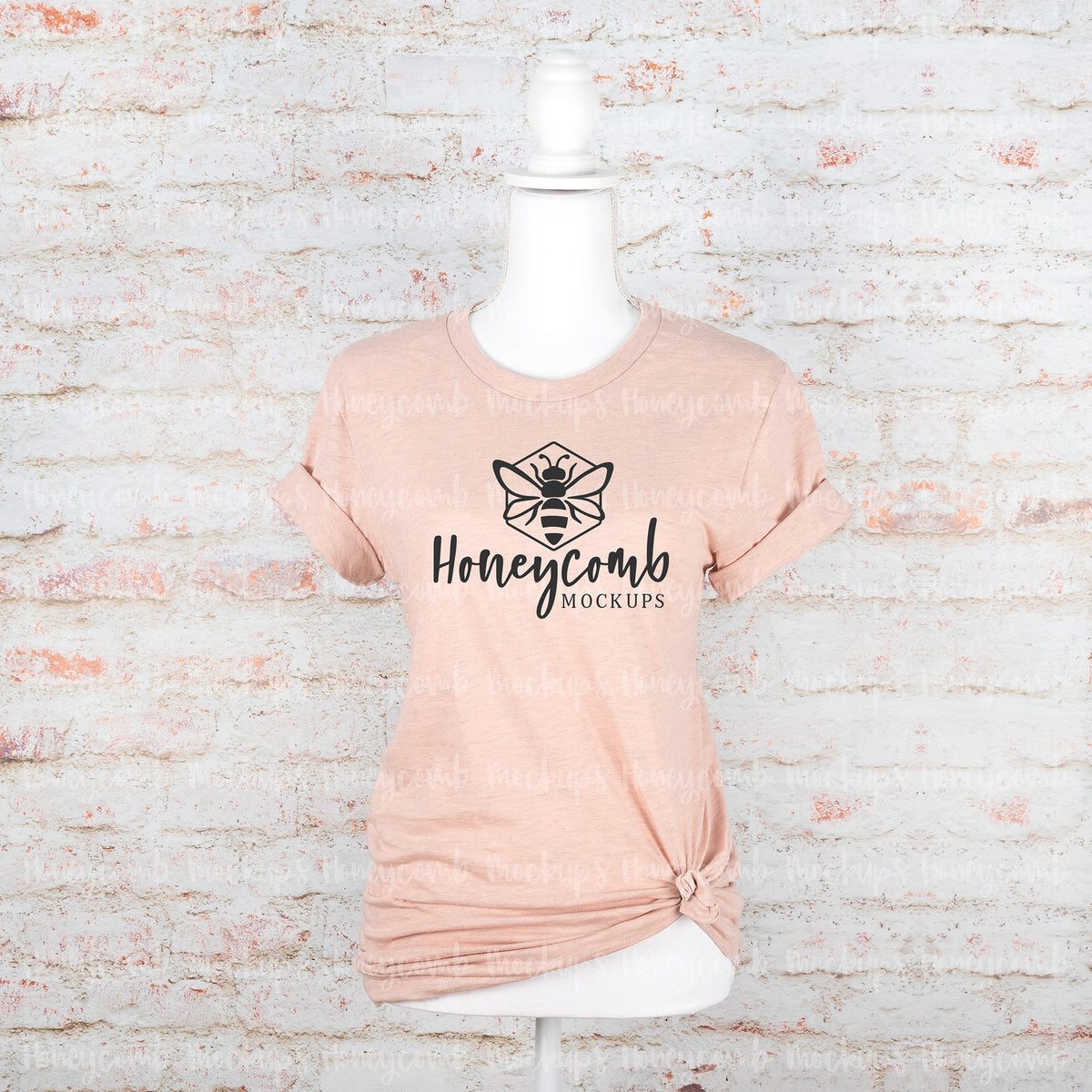 Bella Canvas 3001 T-Shirt | Heather Prism Peach | Mannequin | SKU1372