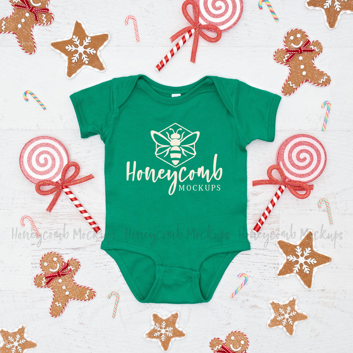 Rabbit Skins 4400 Bodysuit | Kelly | Christmas |  Cookie Crew | SKU1541