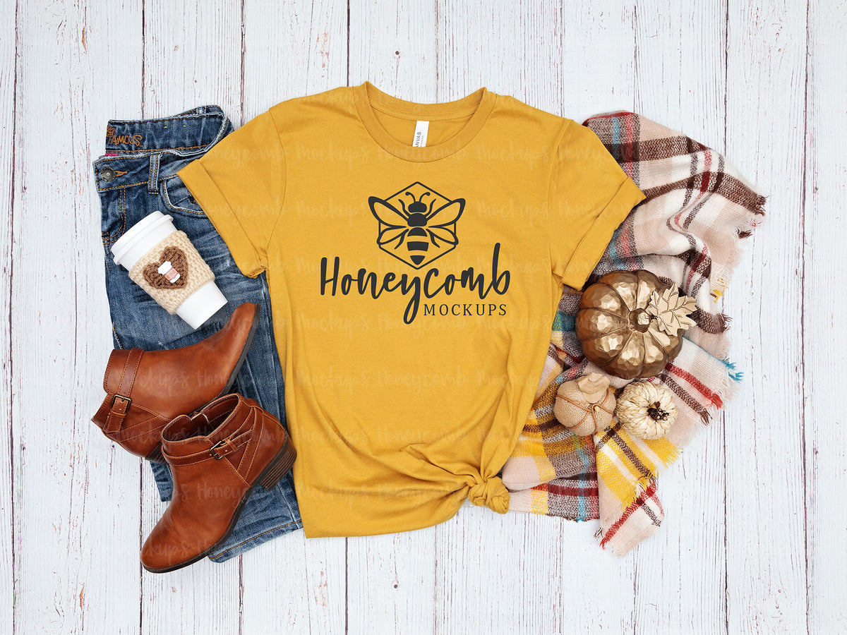Bella Canvas 3001 T-Shirt | Mustard | Fall | SKU1224