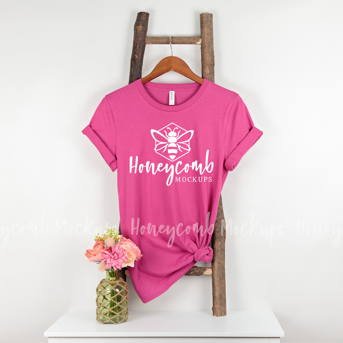 Bella Canvas 3001 T-Shirt | Berry | Hanging | SKU1320