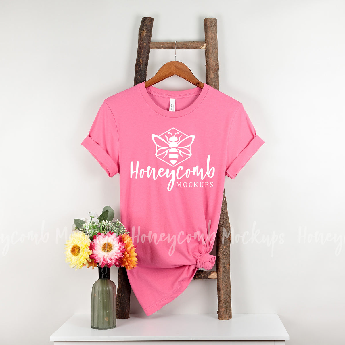 Bella Canvas 3001 T-Shirt | Charity Pink | Hanging | SKU1323