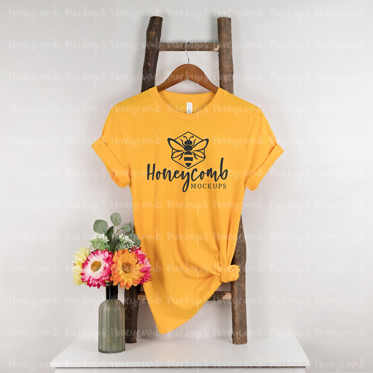 Bella Canvas 3001 T-Shirt | Gold | Hanging | SKU1286