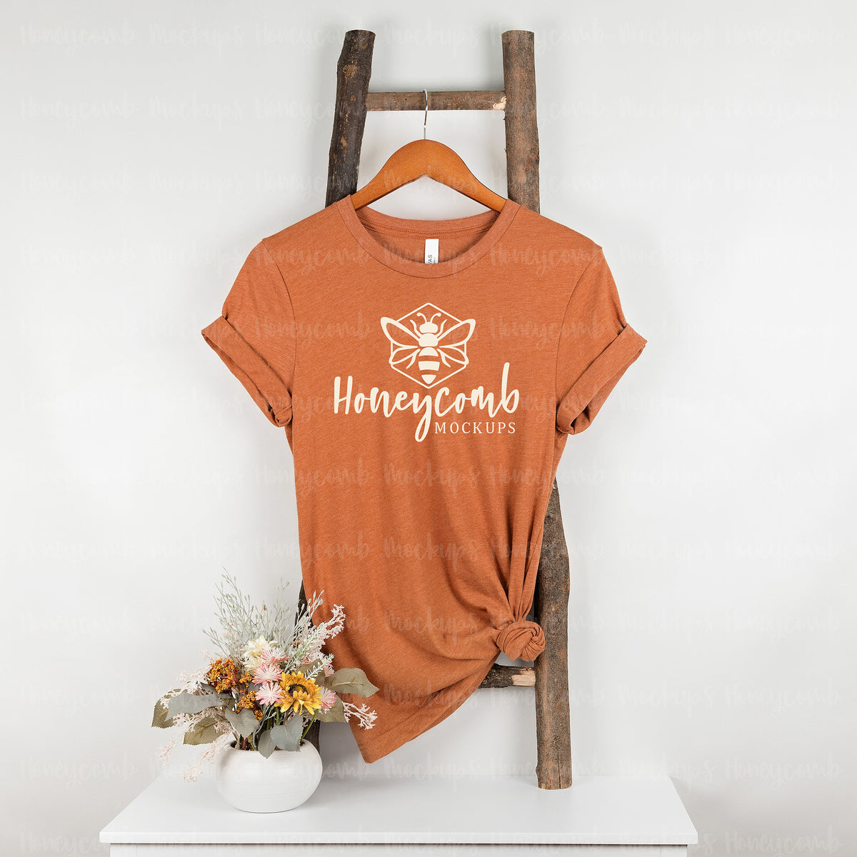 Bella Canvas 3001 T-Shirt | Heather Autumn | Hanging | SKU1287