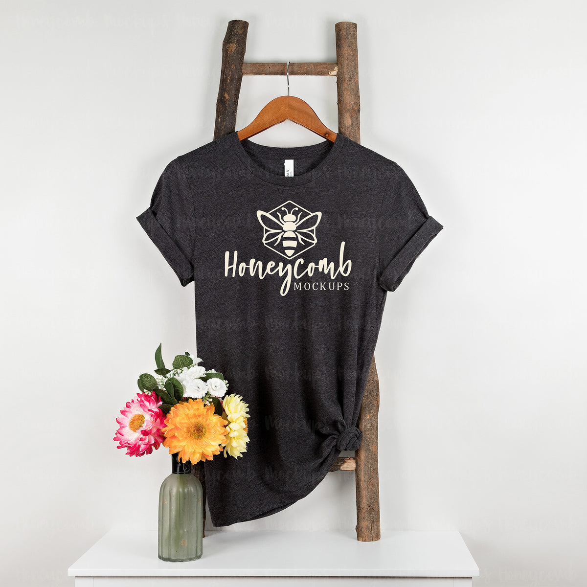 Bella Canvas 3001 T-Shirt | Dark Grey Heather | Hanging | SKU1326
