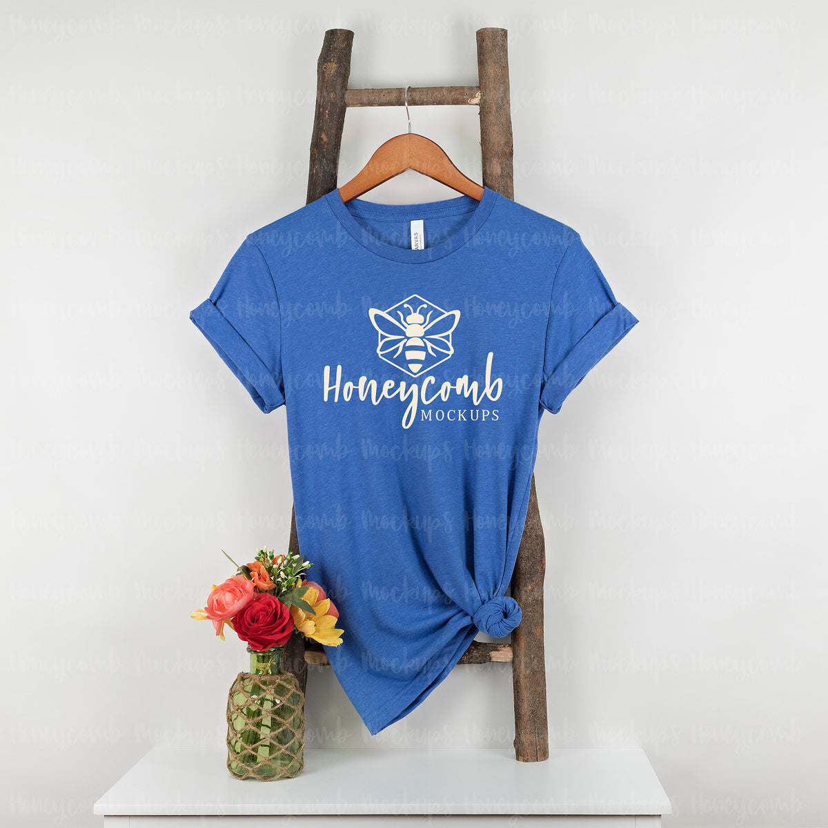 Bella Canvas 3001 T-Shirt | Heather True Royal | Hanging | SKU1302