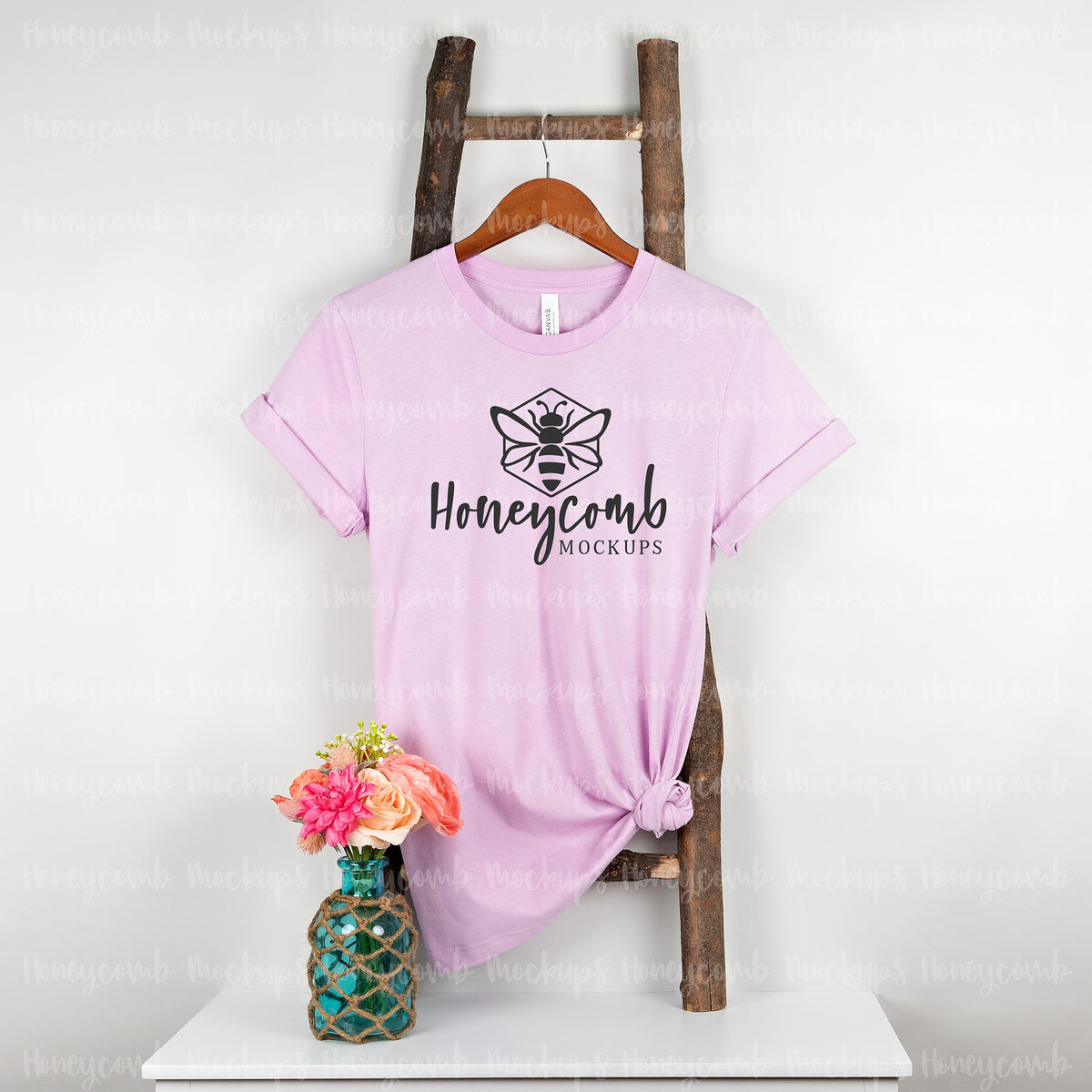 Bella Canvas 3001 T-Shirt | Lilac | Hanging | SKU1305