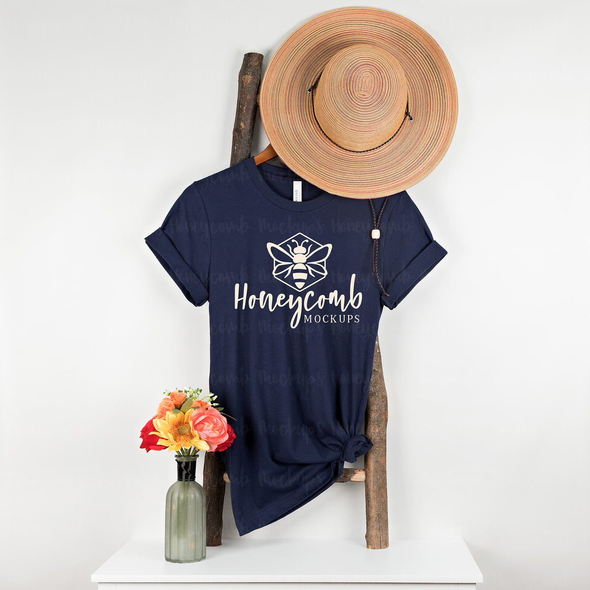 Bella Canvas 3001 T-Shirt | Navy | Hanging | SKU1307