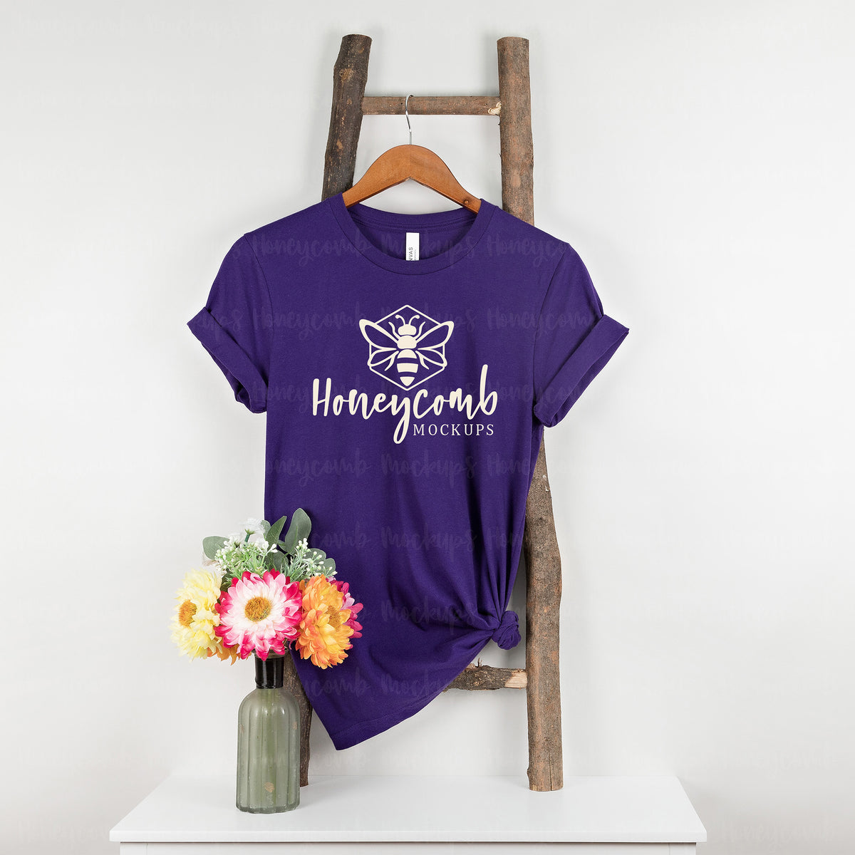 Bella Canvas 3001 T-Shirt | Purple | Hanging | SKU1311