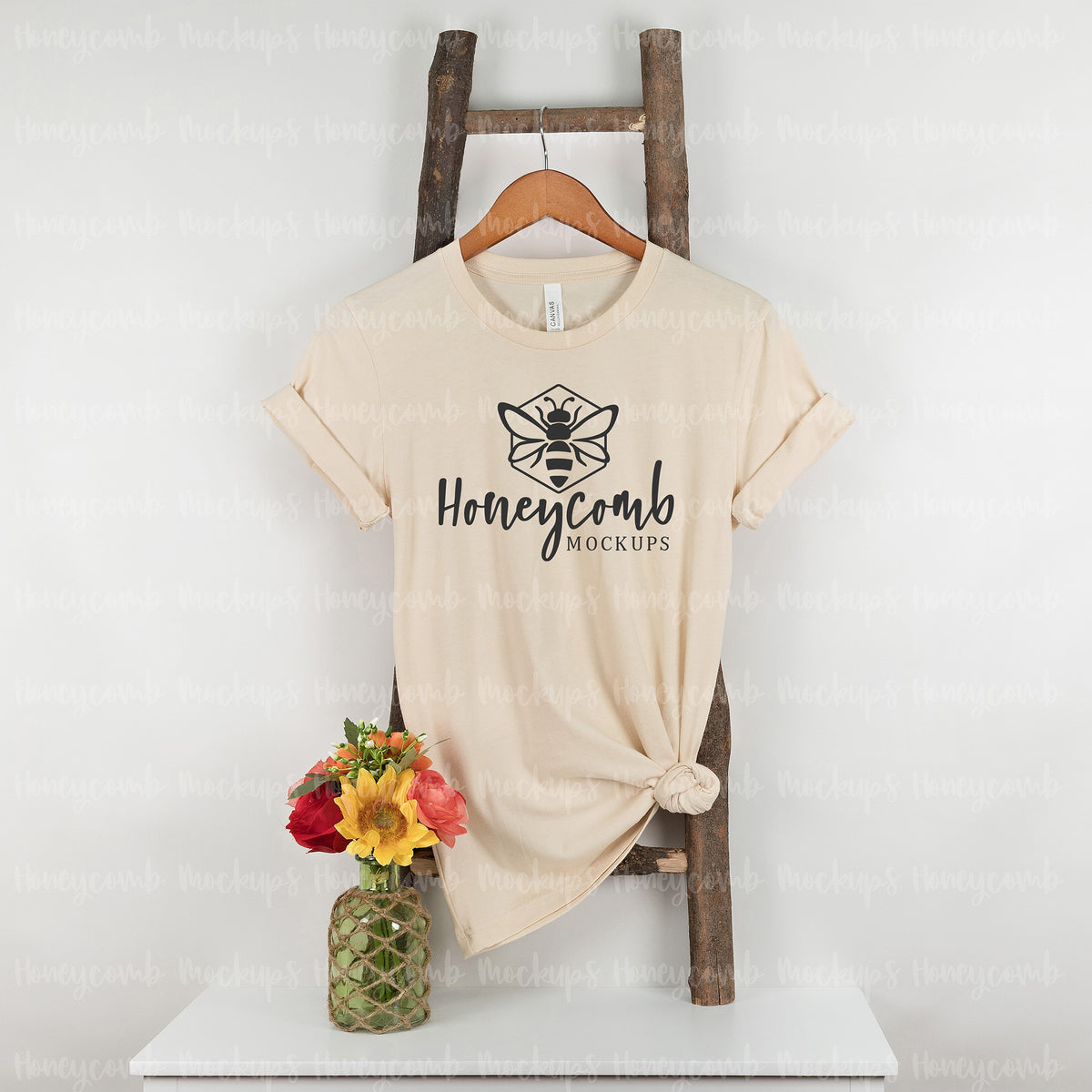 Bella Canvas 3001 T-Shirt | Soft Cream | Hanging | SKU1312