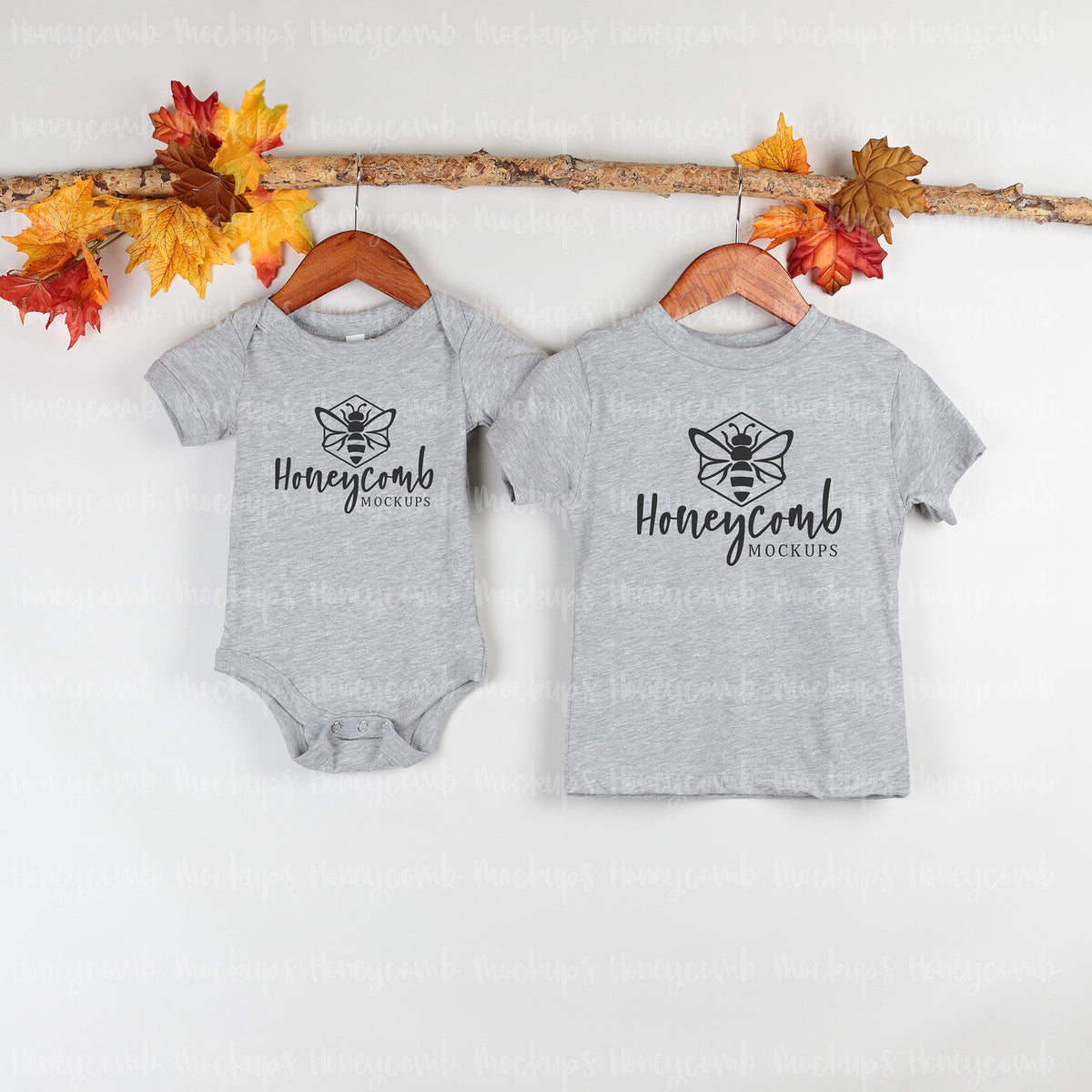 Bella Canvas 100B and 3001T | Athletic Heather | Fall | Siblings | SKU1806