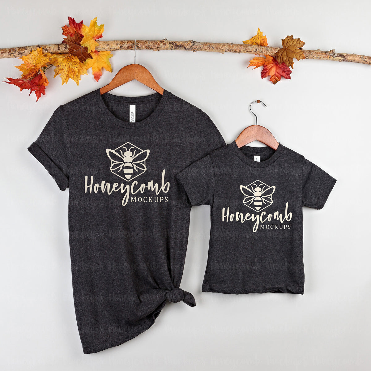 Bella Canvas 3001T and 3001 | Dark Grey Heather | Fall | Mommy and Me | SKU1833