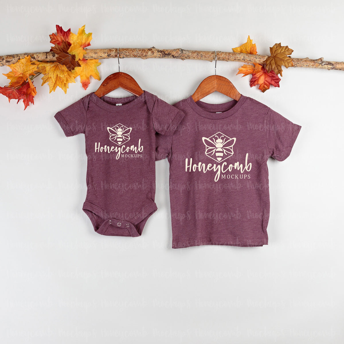 Bella Canvas 100B and 3001T | Heather Maroon | Fall | Siblings | SKU1810
