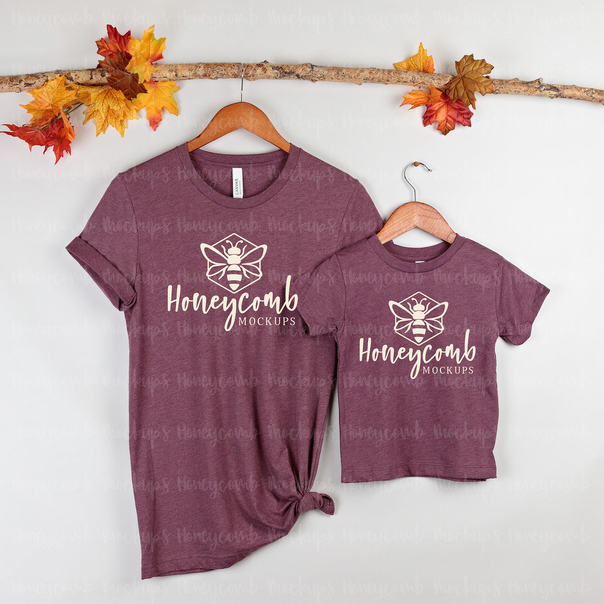 Bella Canvas 3001T and 3001 | Heather Maroon | Fall | Mommy and Me | SKU1835