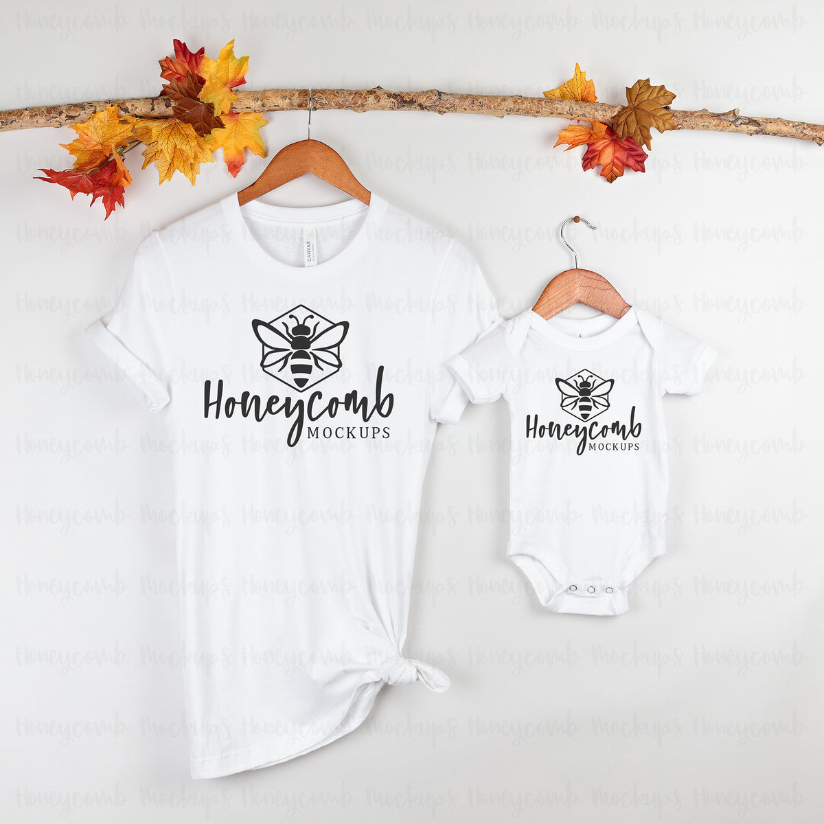 Bella Canvas 100B and 3001 | White | Fall | Mommy and Me | SKU1830