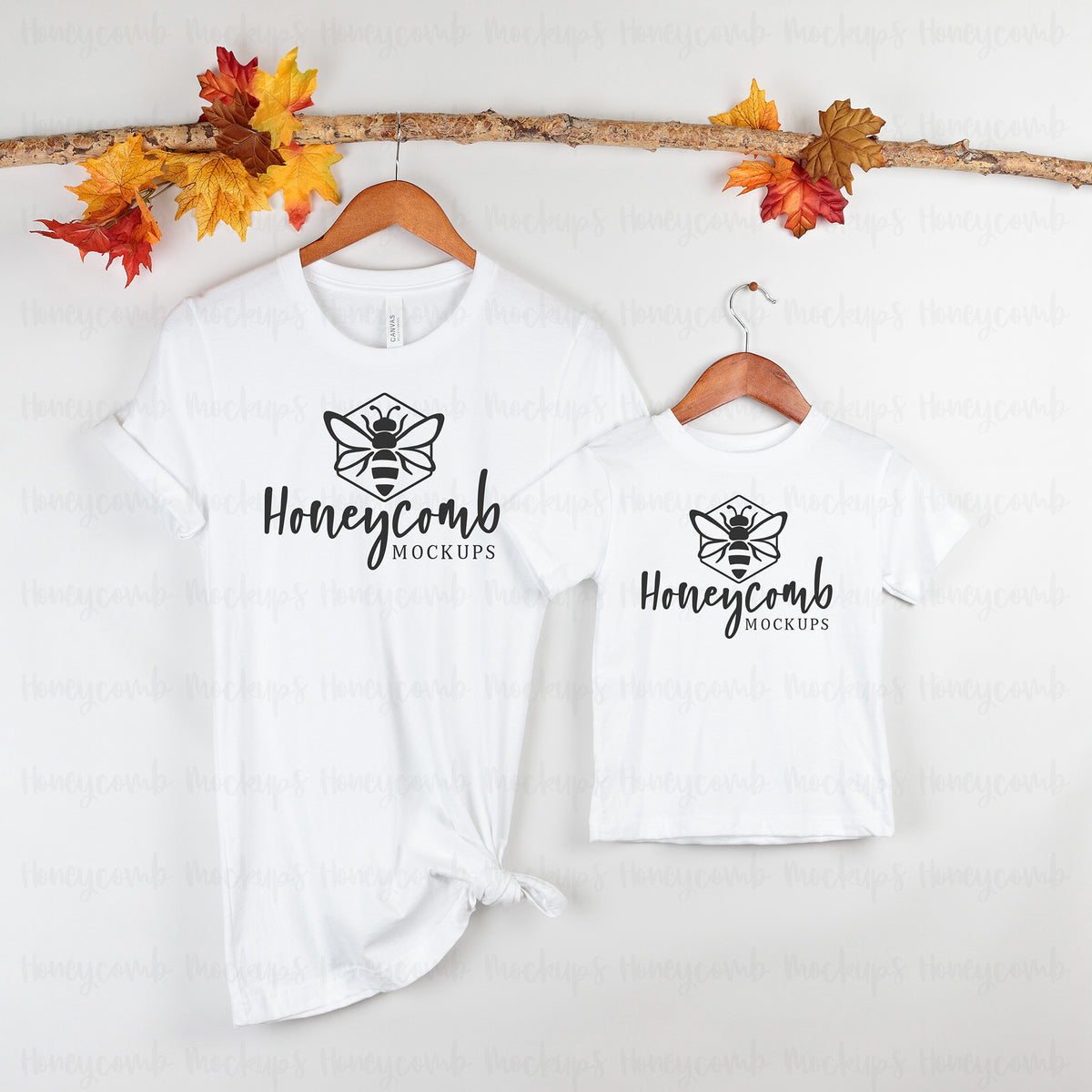 Bella Canvas 3001T and 3001 | White | Fall | Mommy and Me | SKU1836