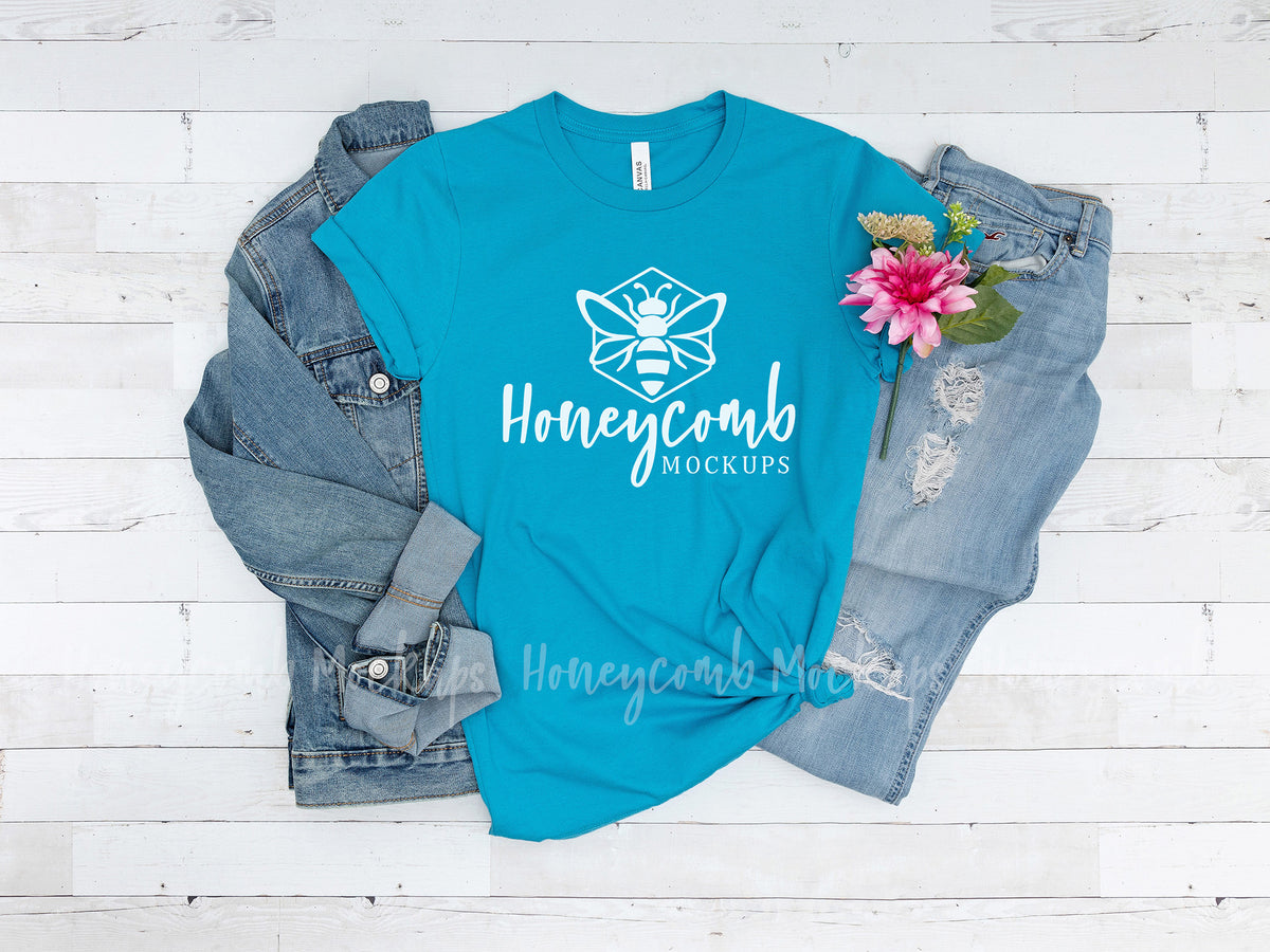 Bella Canvas 3001 T-Shirt | Aqua | SKU1543