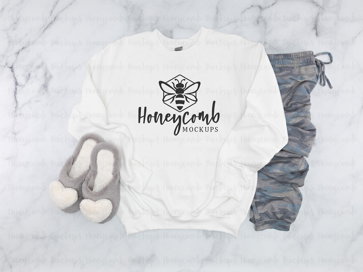 Gildan 18000 Sweatshirt | White | Comfy and Cozy Bundle | SKU1618