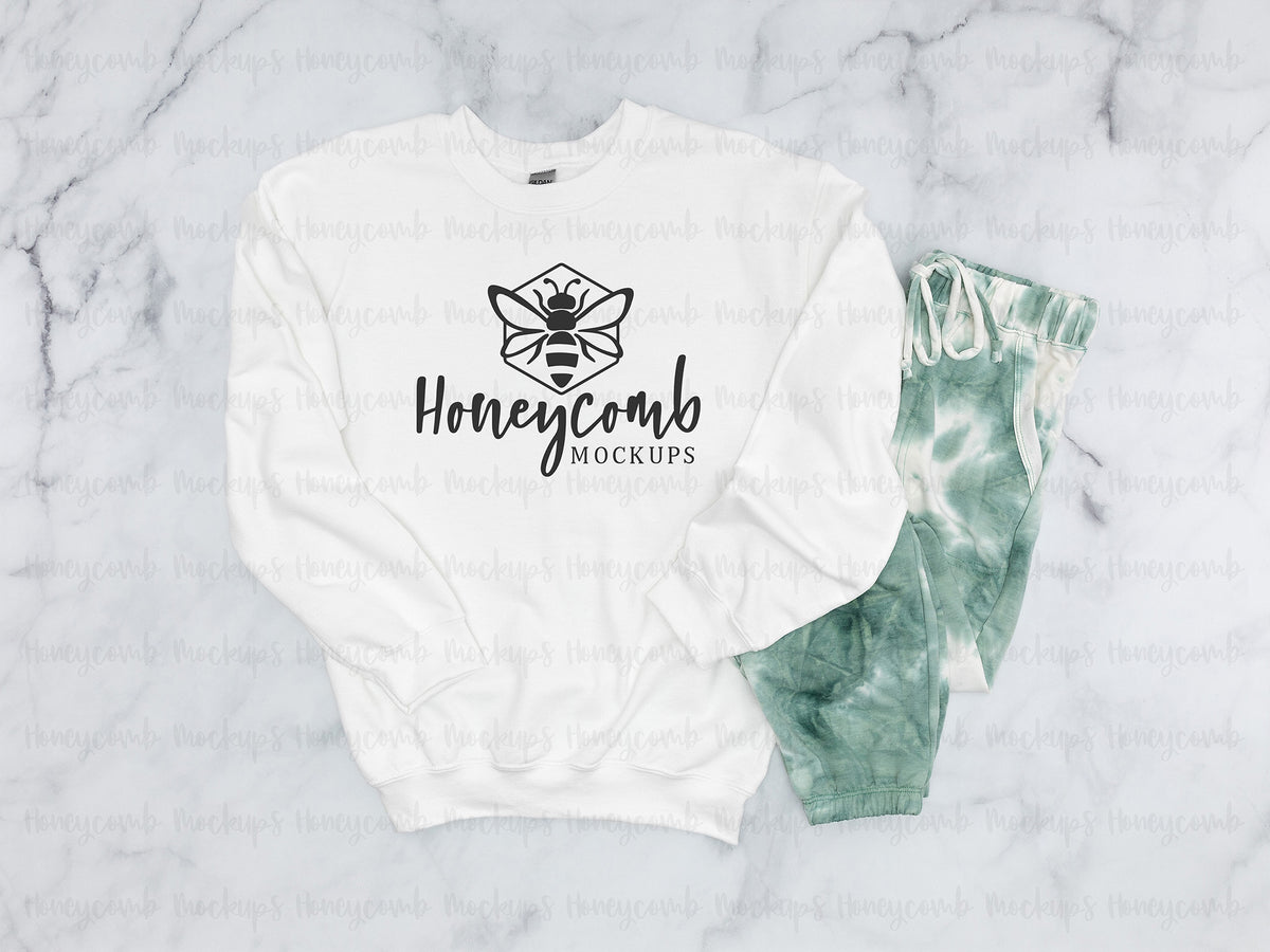 Gildan 18000 Sweatshirt | White | Comfy and Cozy Bundle | SKU1618