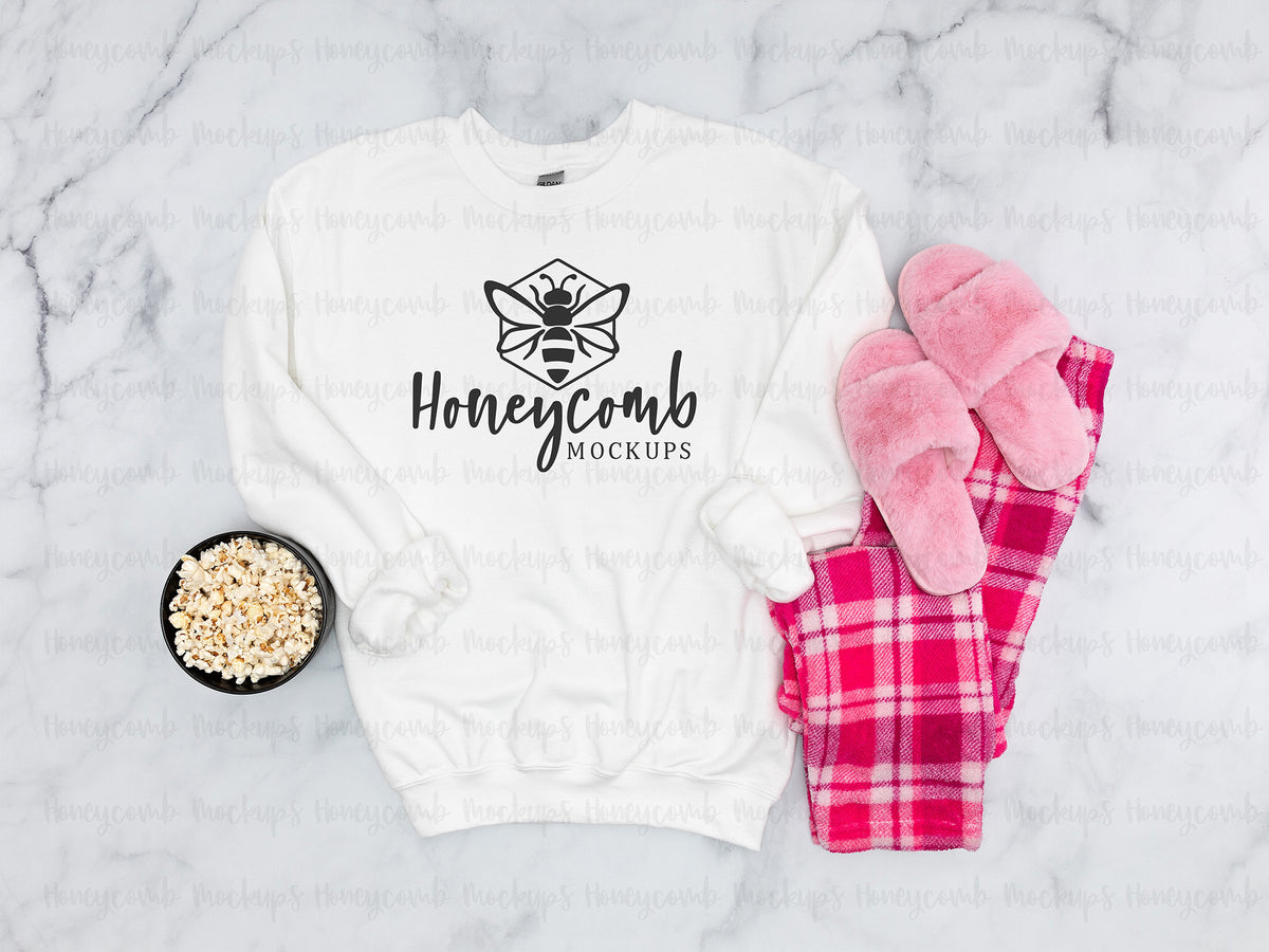 Gildan 18000 Sweatshirt | White | Comfy and Cozy Bundle | SKU1618