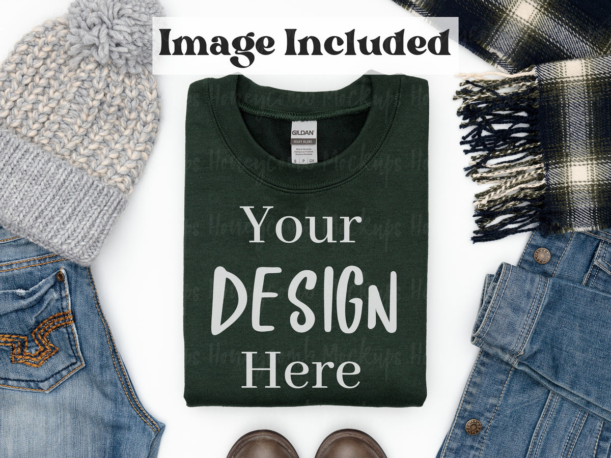 Gildan 18000 Sweatshirt | Forest | Video Mockups | SKU2664