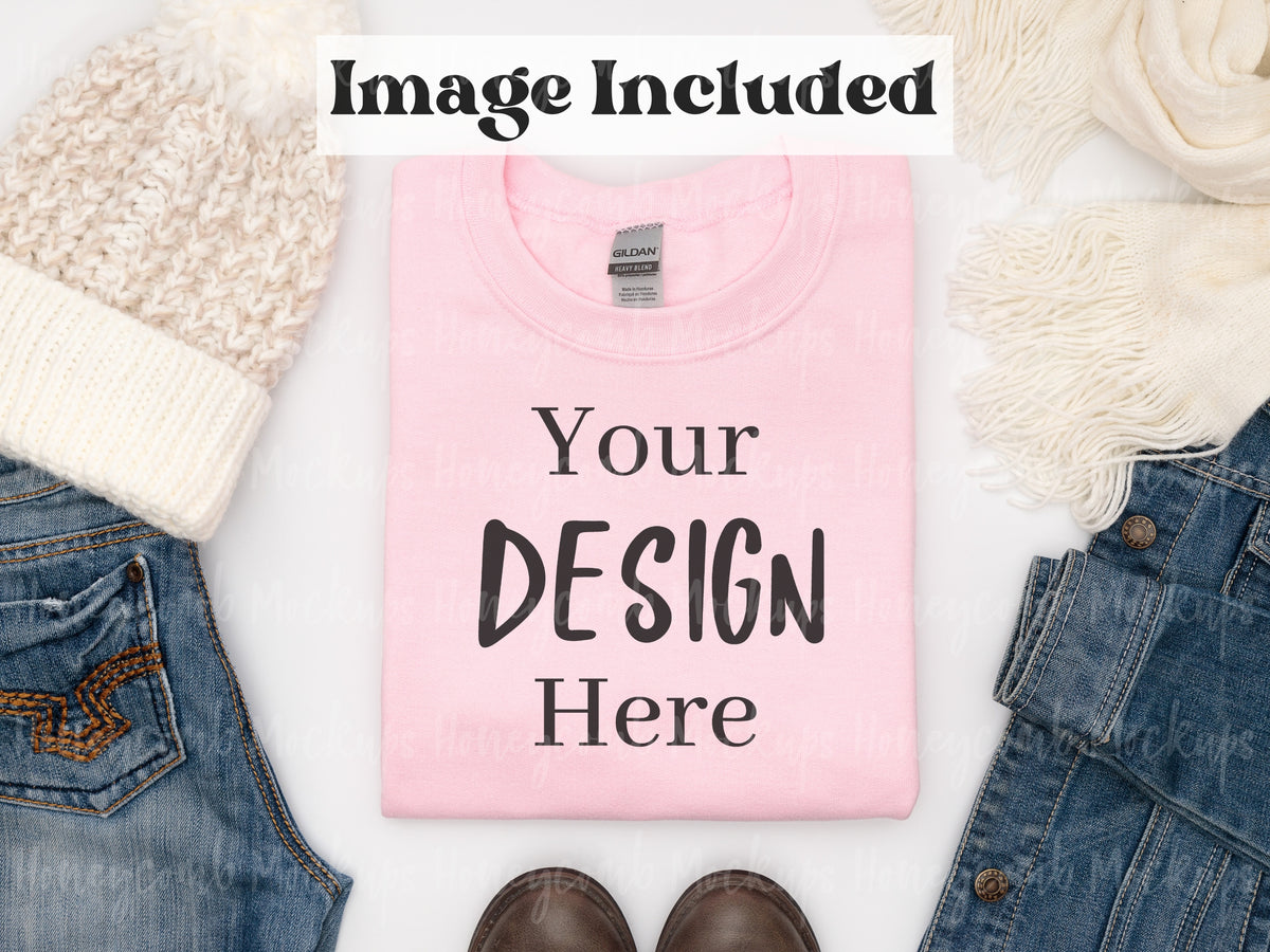 Gildan 18000 Sweatshirt | Pink | Video Mockups | SKU2665