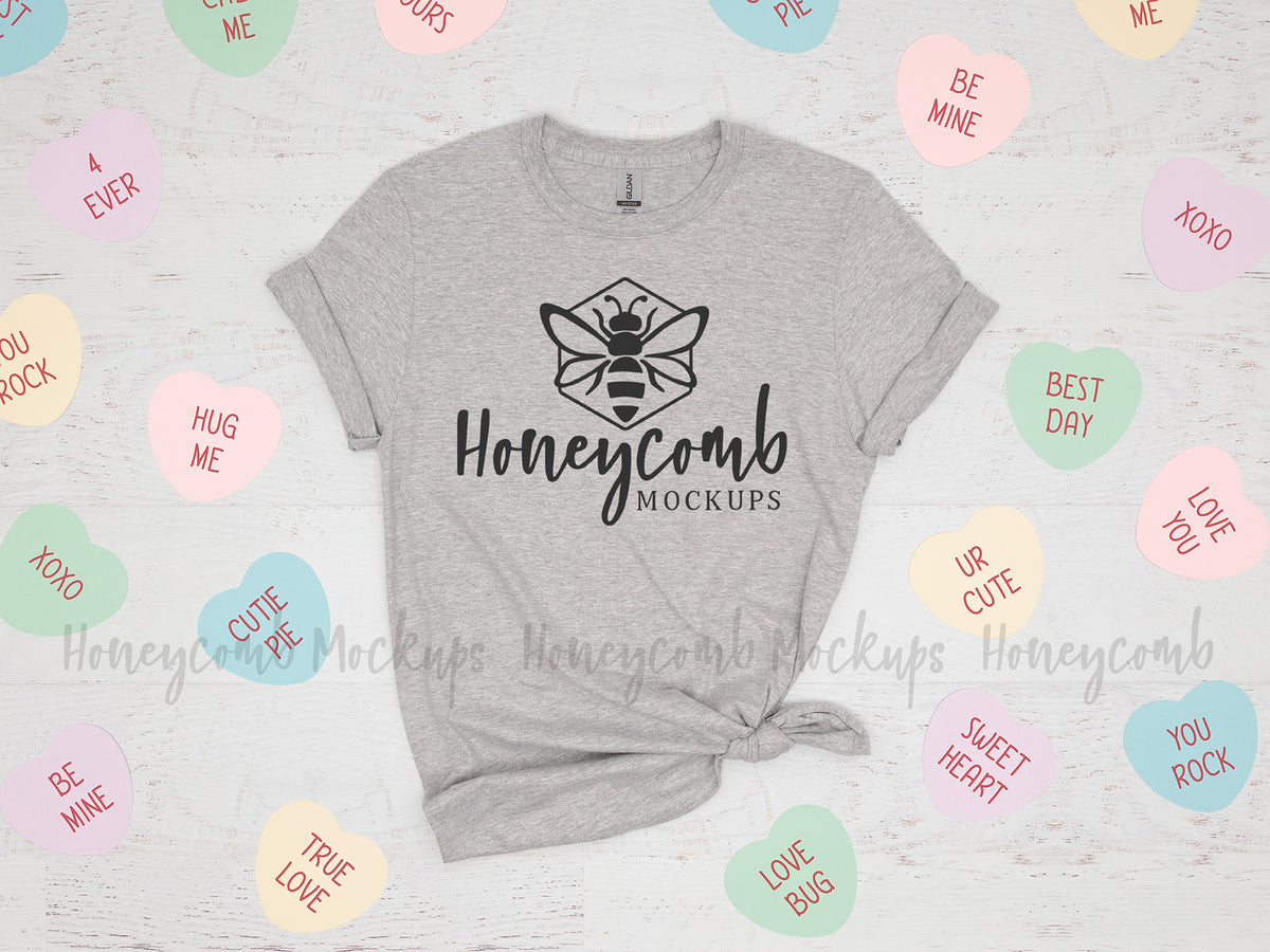Gildan 64000 T-Shirt | Sport Grey | Valentines Day | SKU1443