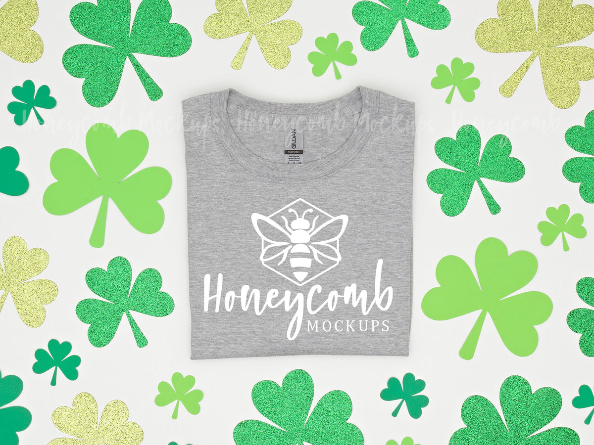 Gildan 64000 T-Shirt | Sport Grey | St Patricks Day | Folded | SKU2086