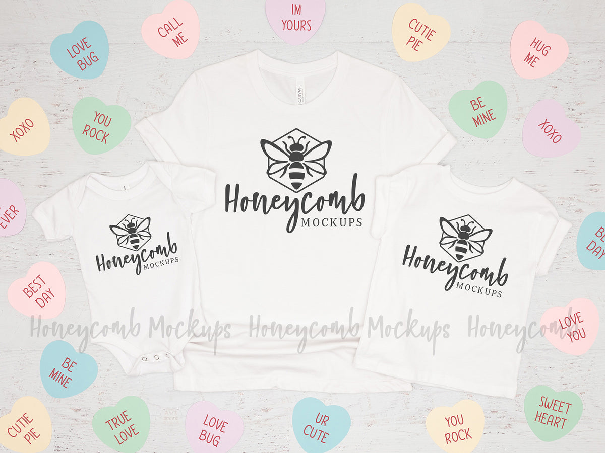 Bella Canvas 100B, 3001, and 3001T  | White | Valentines Day | Mommy and Me | SKU1447