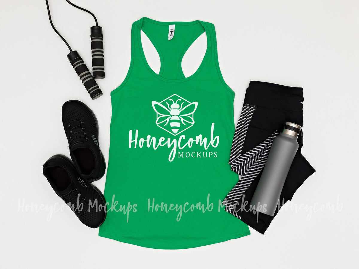 Next Level 1533 Womens Ideal Racerback Tank | Kelly Green | Workout | SKU1194