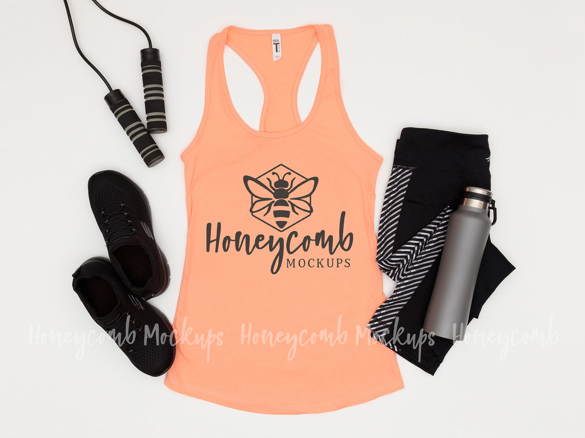 Next Level 1533 Womens Ideal Racerback Tank | Light Orange | Workout | SKU1195