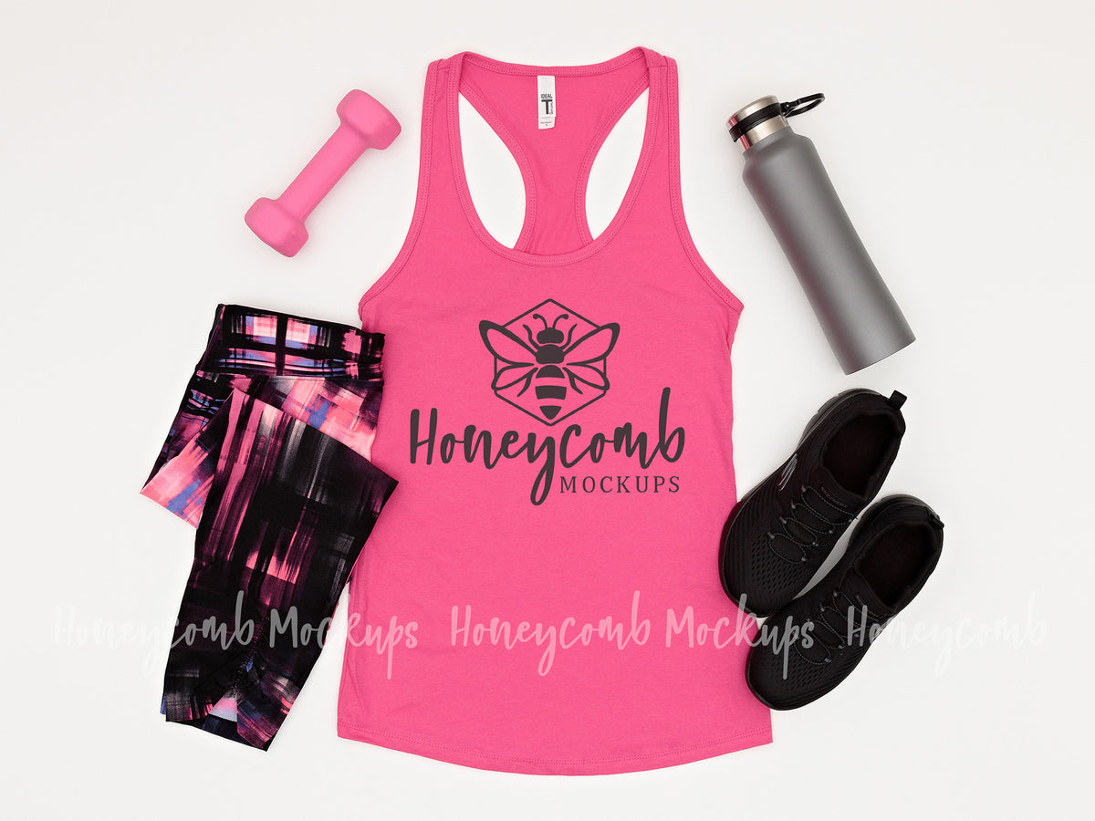 Next Level 1533 Womens Ideal Racerback Tank | Raspberry | Workout | SKU1200