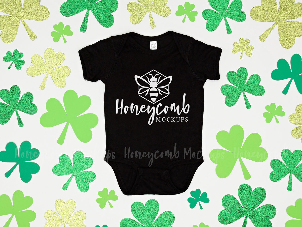 Rabbit Skins 4400 Bodysuit | Black | St Patricks Day | SKU2123
