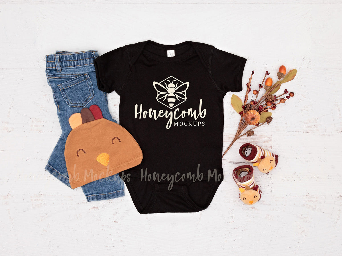 Rabbit Skins 4400 Bodysuit | Black | Thanksgiving | SKU1793