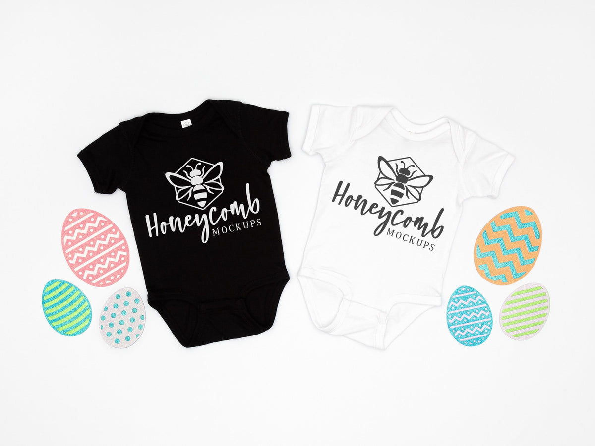 Rabbit Skins 4400 Bodysuit | Black and White | Easter | Siblings | SKU1063
