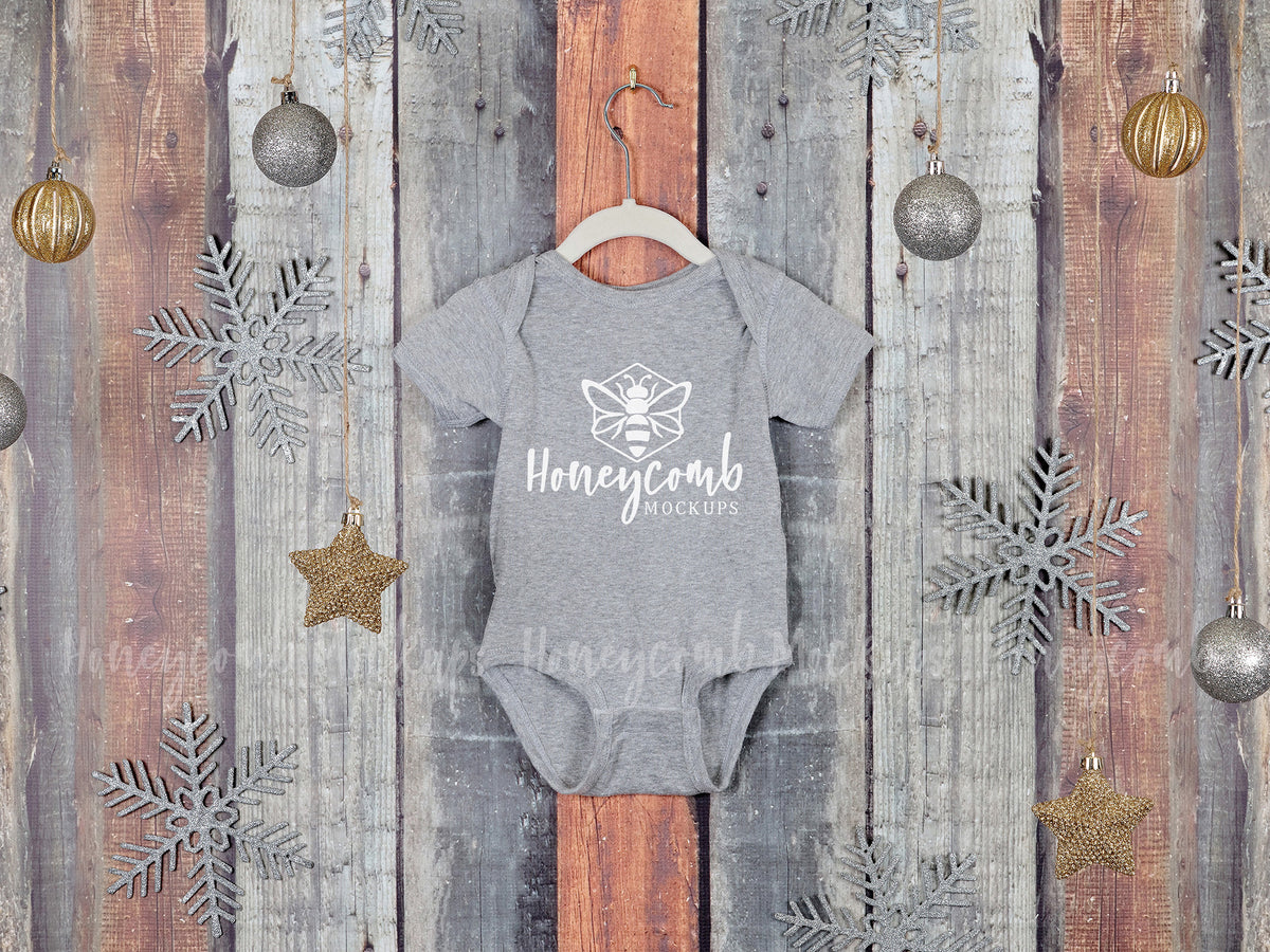 Rabbit Skins 4400 Bodysuit  | Heather | Christmas | Hanging | SKU2197