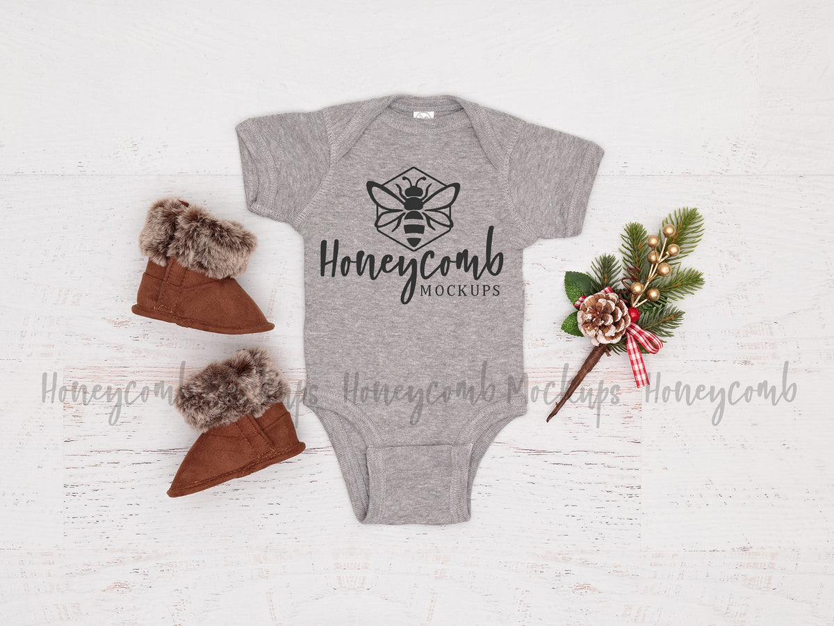 Rabbit Skins 4400 Bodysuit | Heather | Christmas | SKU1741