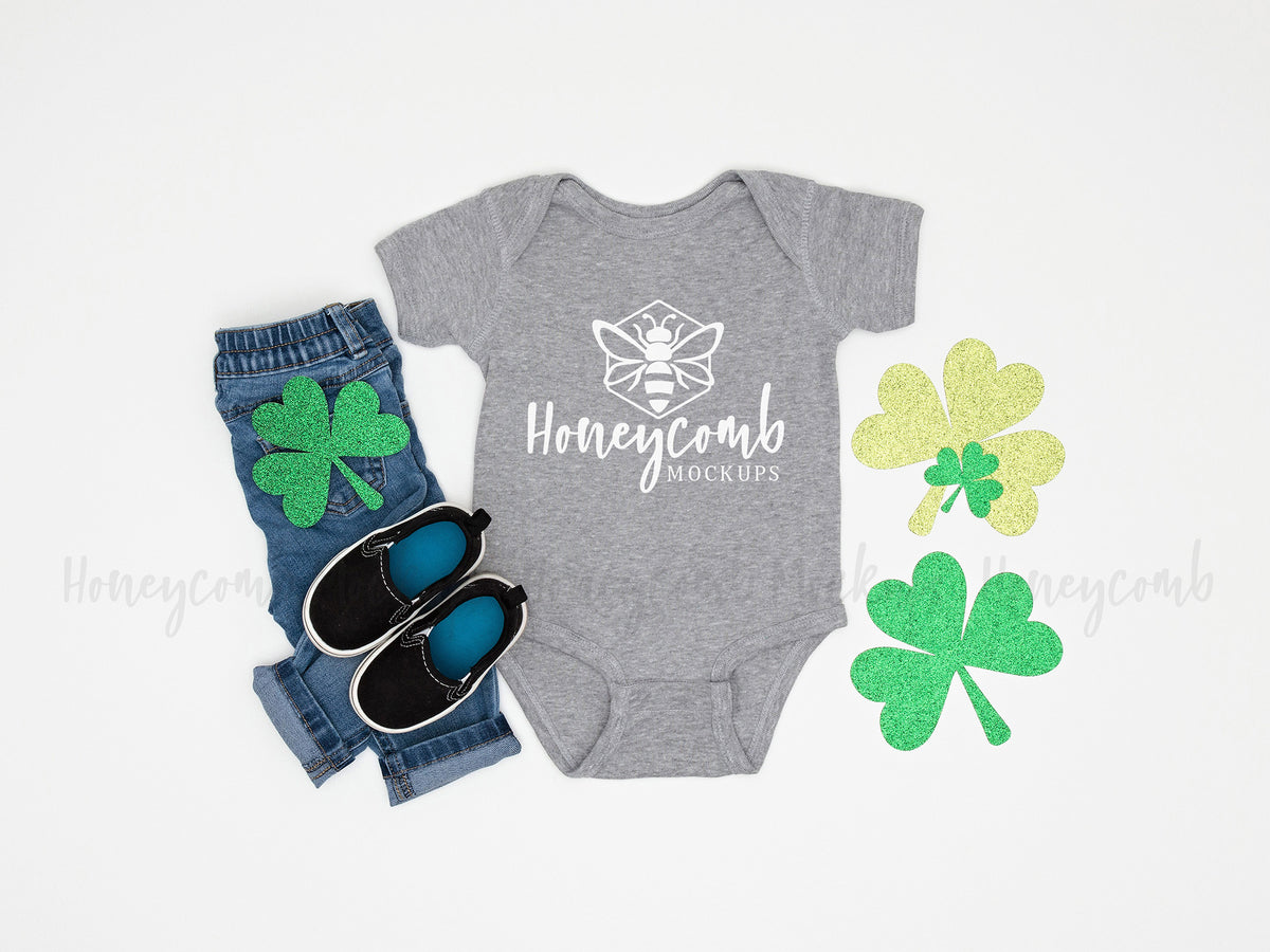 Rabbit Skins 4400 Bodysuit | Heather | St Patricks Day | SKU2128